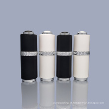 15ml de garotas de gotas de gotas de cilindro branco de plástico vazio para óleo de essência em garrafas de acrílico preto para soro para soro